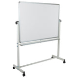 English Elm Commercial Grade Series 53"W x 62.5"H Double-Sided Mobile Board with Pen Tray