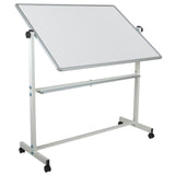 English Elm Commercial Grade Series 53"W x 62.5"H Double-Sided Mobile Board with Pen Tray