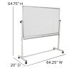 English Elm Commercial Grade Series 64.25"W x 64.75"H Double-Sided Mobile Board with Pen Tray