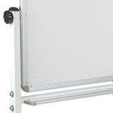 English Elm Commercial Grade Series 64.25"W x 64.75"H Double-Sided Mobile Board with Pen Tray