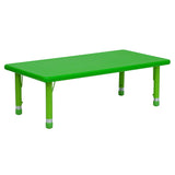 English Elm Commercial Grade 24''W x 48''L Rectangular Plastic Height Adjustable Activity Table