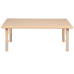 English Elm Commercial Grade 24"W x 48"L Rectangular Plastic Height Adjustable Activity Table