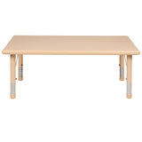 English Elm Commercial Grade 24"W x 48"L Rectangular Plastic Height Adjustable Activity Table