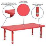 English Elm Commercial Grade 24''W x 48''L Rectangular Plastic Height Adjustable Activity Table