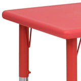 English Elm Commercial Grade 24''W x 48''L Rectangular Plastic Height Adjustable Activity Table