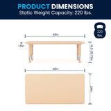 English Elm Commercial Grade 24"W x 48"L Rectangular Plastic Height Adjustable Activity Table Set with 6 Chairs