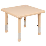 English Elm Commercial Grade 24" Square Plastic Height Adjustable Activity Table