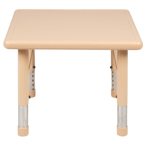 English Elm Commercial Grade 24" Square Plastic Height Adjustable Activity Table