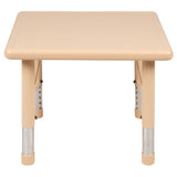 English Elm Commercial Grade 24" Square Plastic Height Adjustable Activity Table