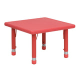 English Elm Commercial Grade 24'' Square Plastic Height Adjustable Activity Table