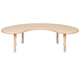 English Elm Commercial Grade 35"W x 65"L Half-Moon Plastic Height Adjustable Activity Table