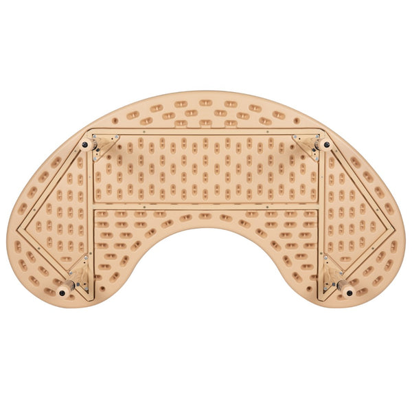 English Elm Commercial Grade 35"W x 65"L Half-Moon Plastic Height Adjustable Activity Table