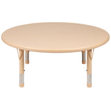 English Elm Commercial Grade 45" Round Plastic Height Adjustable Activity Table