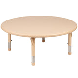 English Elm Commercial Grade 45" Round Plastic Height Adjustable Activity Table Set with 4 Chairs