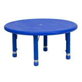 Height Adjustable Round Plastic Activity Table | 33'' Commercial Grade