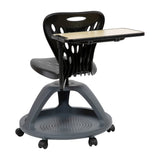 English Elm Commercial Grade Mobile Desk Chair with 360 Degree Tablet Rotation and Under Seat Storage Cubby