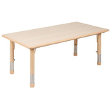 English Elm Commercial Grade 23.625"W x 47.25"L Rectangular Plastic Height Adjustable Activity Table Set with 4 Chairs