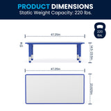 English Elm Commercial Grade 23.625''W x 47.25''L Rectangular Plastic Height Adjustable Activity Table with Grey Top