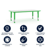 English Elm Commercial Grade 23.625''W x 47.25''L Rectangular Plastic Height Adjustable Activity Table with Grey Top