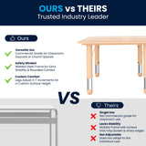 English Elm Commercial Grade 23.625"W x 47.25"L Rectangular Plastic Height Adjustable Activity Table