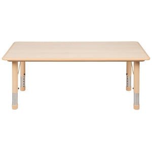 English Elm Commercial Grade 23.625"W x 47.25"L Rectangular Plastic Height Adjustable Activity Table