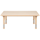 English Elm Commercial Grade 23.625"W x 47.25"L Rectangular Plastic Height Adjustable Activity Table