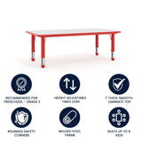 English Elm Commercial Grade 23.625''W x 47.25''L Rectangular Plastic Height Adjustable Activity Table with Grey Top