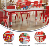 English Elm Commercial Grade 23.625''W x 47.25''L Rectangular Plastic Height Adjustable Activity Table with Grey Top