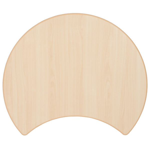 English Elm Commercial Grade 25.125"W x 35.5"L Crescent Plastic Height Adjustable Activity Table Set with 2 Chairs