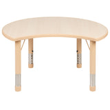 English Elm Commercial Grade 25.125"W x 35.5"L Crescent Plastic Height Adjustable Activity Table