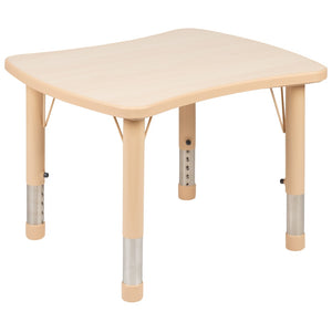 English Elm Commercial Grade 21.875"W x 26.625"L Rectangular Plastic Height Adjustable Activity Table Set with 2 Chairs