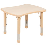 English Elm Commercial Grade 21.875"W x 26.625"L Rectangular Plastic Height Adjustable Activity Table Set with 2 Chairs