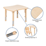 English Elm Commercial Grade 21.875"W x 26.625"L Rectangular Plastic Height Adjustable Activity Table Set with 2 Chairs