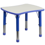 English Elm Commercial Grade 21.875''W x 26.625''L Rectangular Plastic Height Adjustable Activity Table with Grey Top