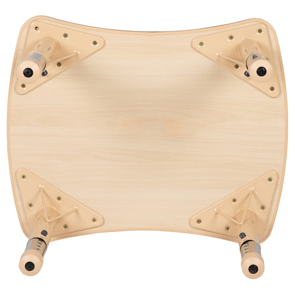 English Elm Commercial Grade 21.875"W x 26.625"L Rectangular Plastic Height Adjustable Activity Table