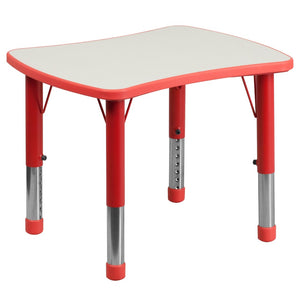 English Elm Commercial Grade 21.875''W x 26.625''L Rectangular Plastic Height Adjustable Activity Table with Grey Top