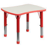 English Elm Commercial Grade 21.875''W x 26.625''L Rectangular Plastic Height Adjustable Activity Table with Grey Top