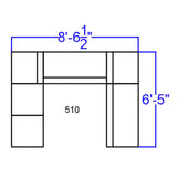 English Elm Commercial Grade Series LeatherSoft Reception Configuration, 6 Pieces