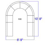 English Elm Commercial Grade Series LeatherSoft Reception Configuration, 8 Pieces