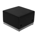 Commercial Grade Series LeatherSoft Ottoman with Brushed Stainless Steel Base