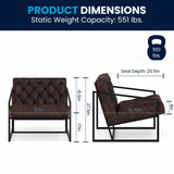 English Elm Commercial Grade Series LeatherSoft Tufted Lounge Chair