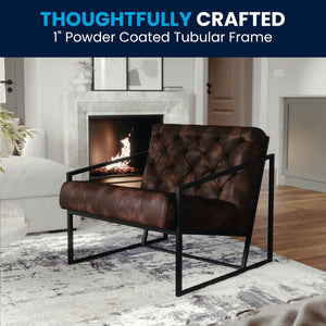 English Elm Commercial Grade Series LeatherSoft Tufted Lounge Chair