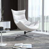 English Elm Commercial Grade LeatherSoft Swivel Cocoon Chair