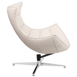 English Elm Commercial Grade LeatherSoft Swivel Cocoon Chair