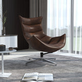 English Elm Commercial Grade LeatherSoft Swivel Cocoon Chair