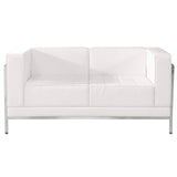 English Elm Commercial Grade Series Contemporary LeatherSoft Loveseat with Encasing Frame