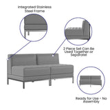 English Elm Commercial Grade Series 2 Piece LeatherSoft Waiting Room Lounge Set - Reception Bench