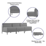 English Elm Commercial Grade Series 3 Piece LeatherSoft Waiting Room Lounge Set - Reception Bench