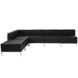 English Elm Commercial Grade Series LeatherSoft Sectional Configuration, 6 Pieces