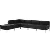 English Elm Commercial Grade Series LeatherSoft Sectional Configuration, 6 Pieces